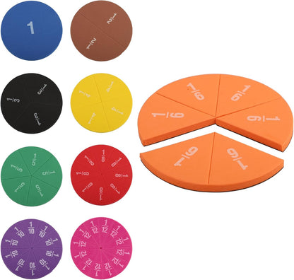 EHR Magnetic Fraction Circles Set (6 Sets) for Fractions Math Manipulatives – Educational Tool for Kids in 3rd to 5th Grade