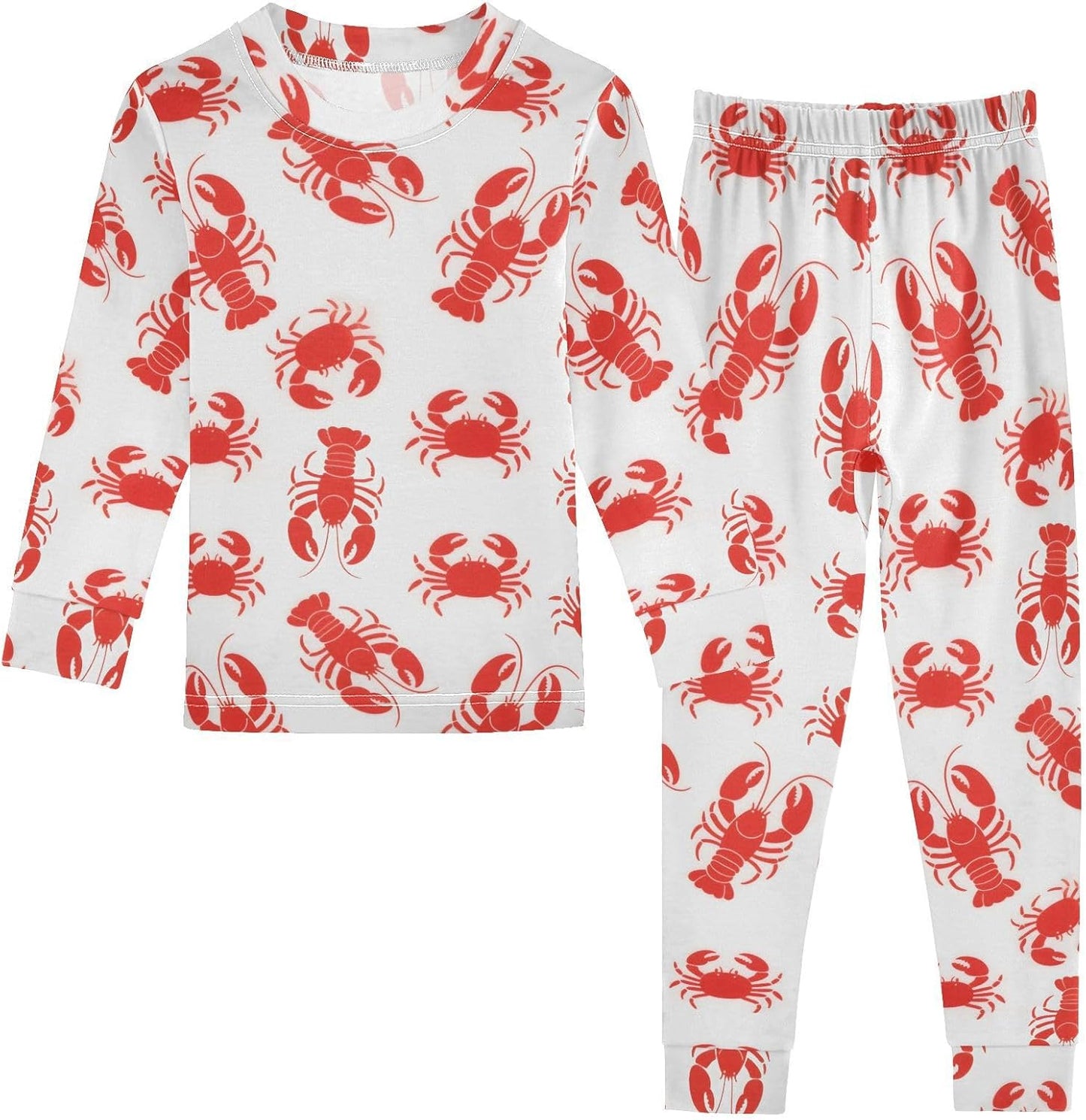 ALAZA Shark Starfish Palm Tree 2 Piece Pajama Set Long Sleeve Top and Pants Sleepwear Unisex - Colors B