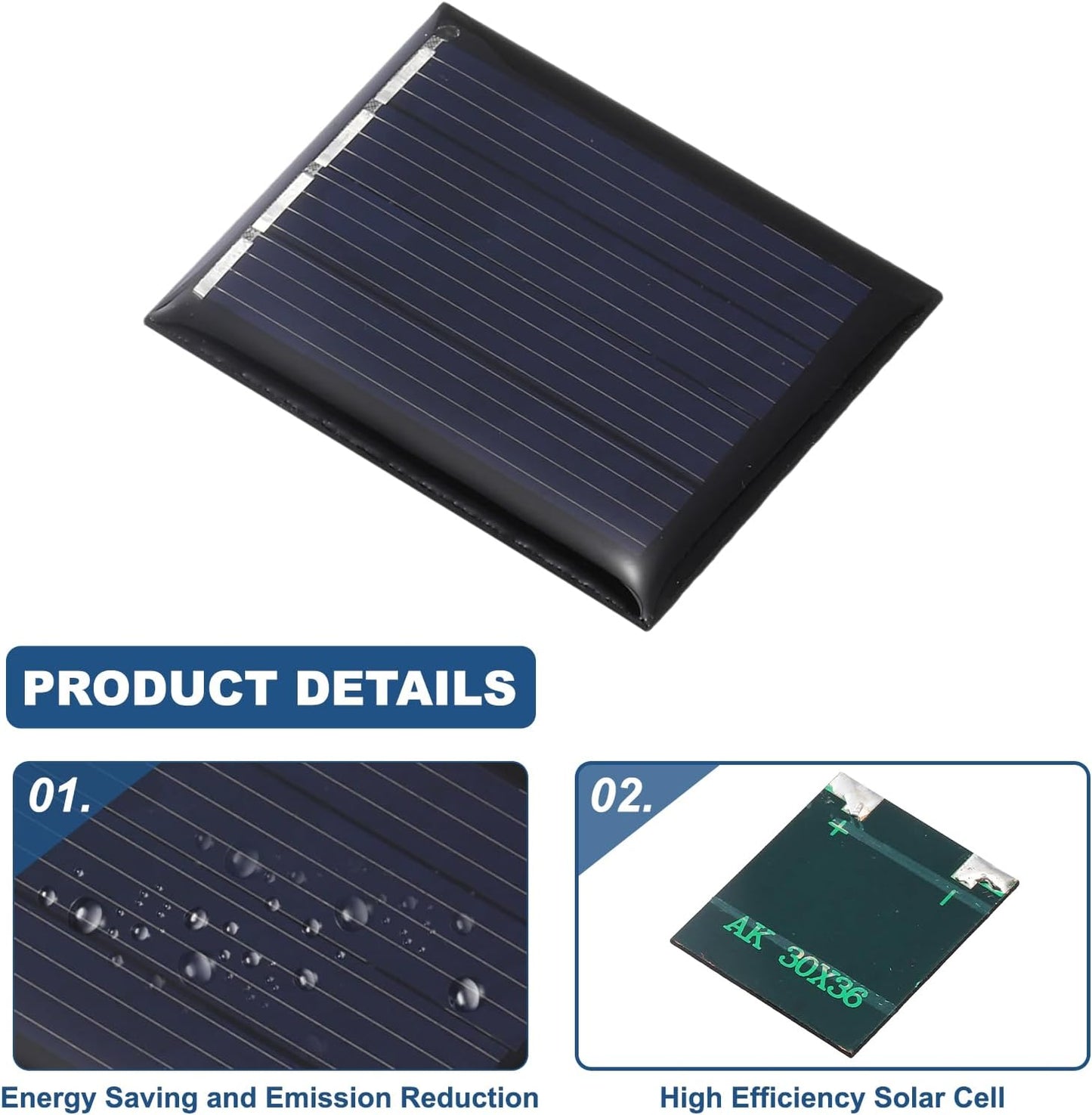 MECCANIXITY 8PCS 1.5V 0.09W 0.06A Mini Solar Panels for Solar Power, Small Solar Photovoltaic Cells Charge DIY Electric Toy Materials Solar System Kits, 1.18" x 1.18"