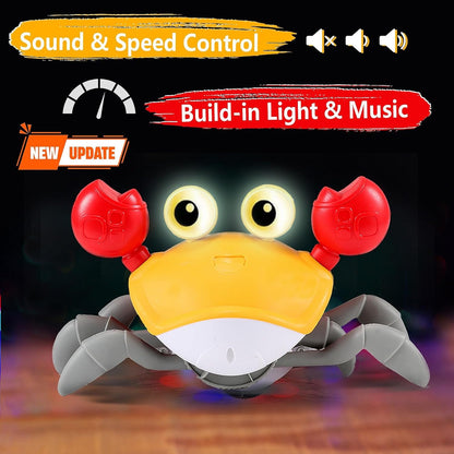 Crawling Crab Gear Set Toy - Tummy Time Musical Crab Toys Stacking & Building Blocks Educational STEM Game for Toddlers & Kids 3-5, 1 2 3 Yr Old Birthday Gift Christmas Stuff for 0-36 Month Boys Girls