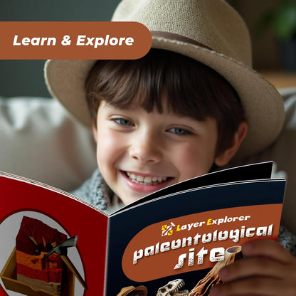 EDUMAN Paleontological Site Fossil Dig Kit for Kids, Dig Up 4 ERAS Ancient Creatures Kit, Archaeology Kits with Rocks and Minerals, Educational Stem Toy for Kids Age 6+, Birthday Gift for Boys Girls