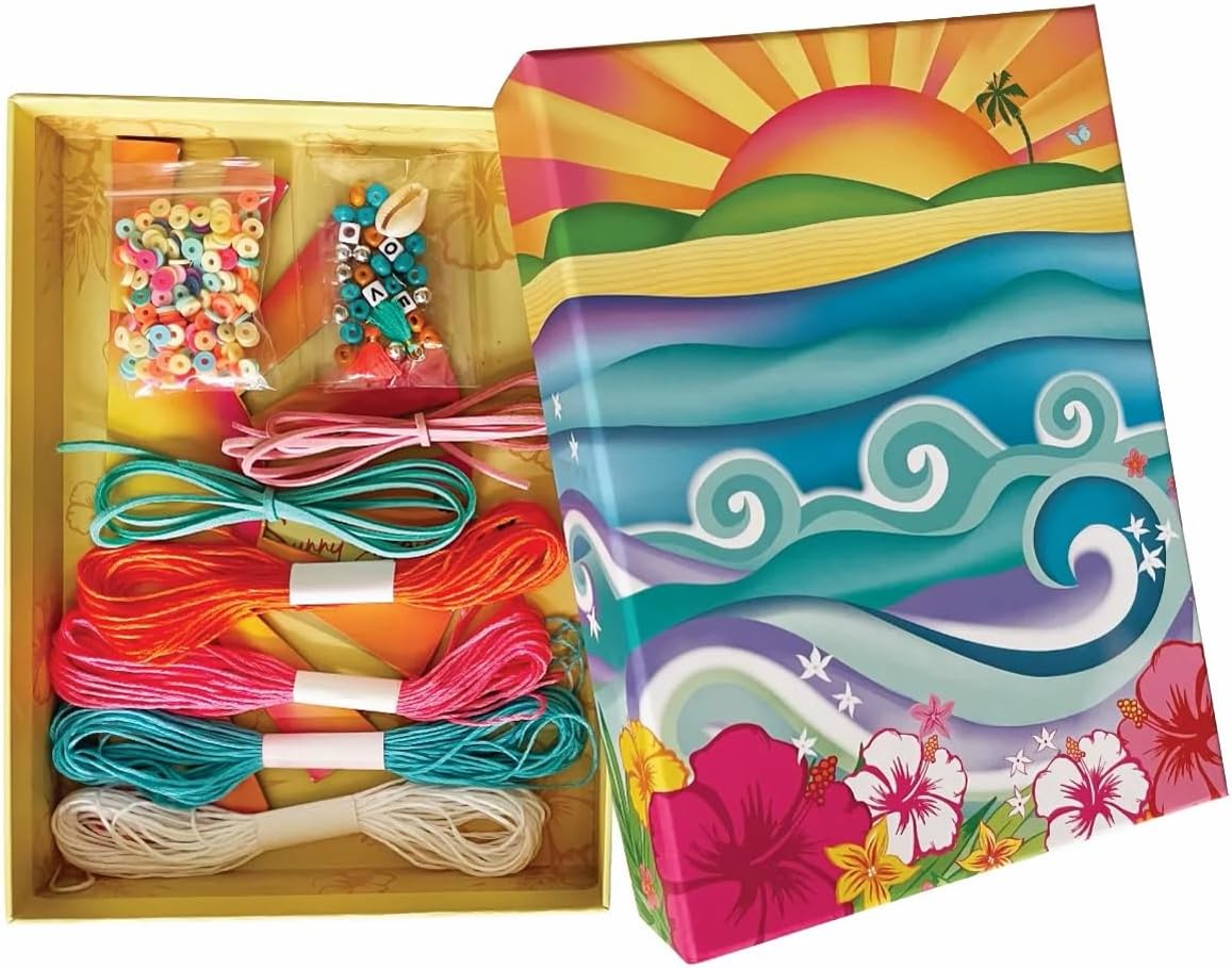 BOX CANDIY Totally Chill Out Woven Friendship Bracelets Kit in Keepsake Box to Make and Share