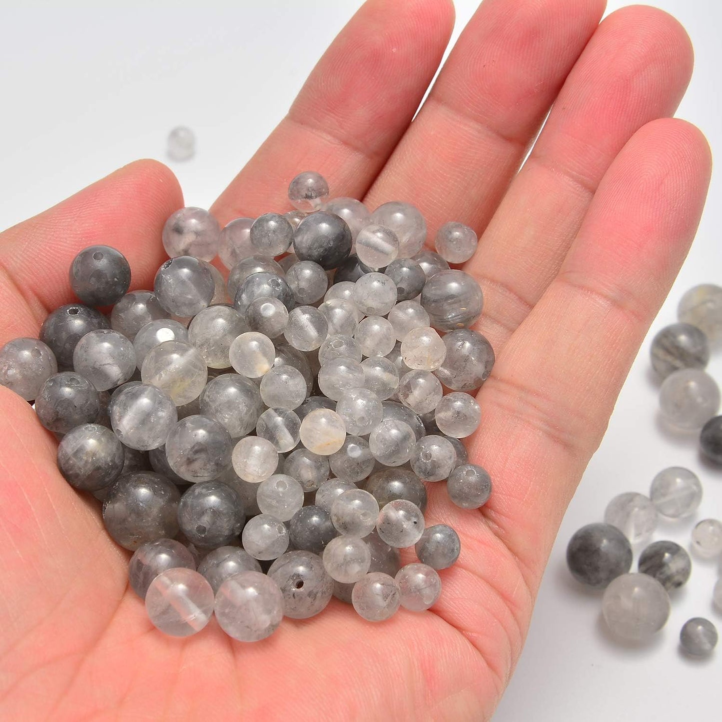 NCB 100pcs Original Natural Stone Beads Gemstone Round Loose Beads 6mm 8mm 10mm (Blue Aventurine, 6mm 100Beads) - Colors A