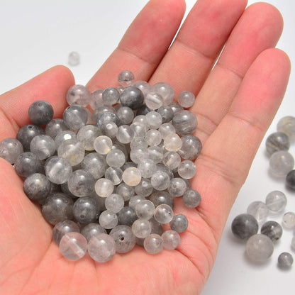 NCB 100pcs Original Natural Stone Beads Gemstone Round Loose Beads 6mm 8mm 10mm (Blue Aventurine, 6mm 100Beads) - Colors A