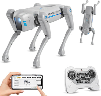 cxjoigxi Smart Dog Toy, Interactive STEM Pet, Voice & Remote Control, App Programming, 30+ Actions, Bionic Walking, RC Dog Birthday Gifts for Kids Boys Girls Age 6+