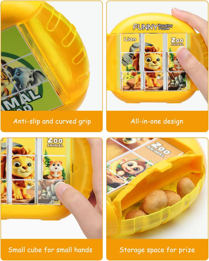 Rotating Puzzle for Kids 3 4 5 6 7 8 Year Old, 4 Puzzles in 1, Toddlers Travel, Car, Airplane, Road Trip Activities, Fine Motor Skills, Fidget, Gift for Boys & Girls Ages 3+ (Dinosaur)