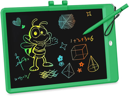 KOKODI LCD Writing Tablet, 12 Inch Colorful Toddler Doodle Board Drawing Tablet, Erasable Reusable Electronic Drawing Pads, Educational and Learning Toy for 3-6 Years Old Boy and Girls(Blue)