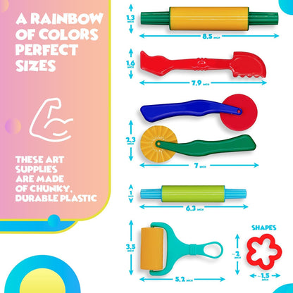 DIMROM Clay and Play Dough Tools 12 Piece Set - Ages 3 & Up (12pcs)