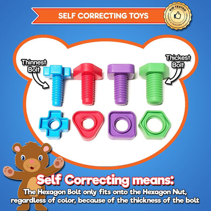 Jumbo Lacing Beads for Kids - Montessori Toddler Games and Educational Toys - Rainbow Matching Game and Stringing Bead Set with Toy Storage and Learning Activities eBook