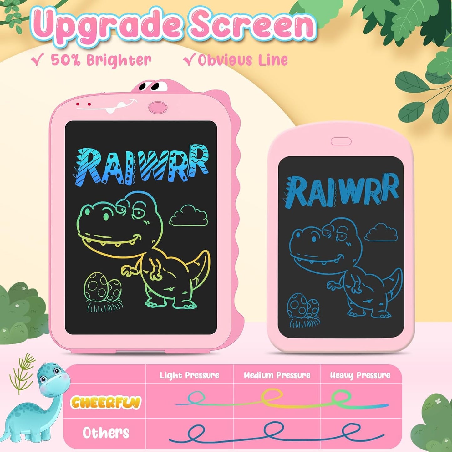 LCD Writing Tablet for Kids 8.5" Toddler Toys Learning Drawing Board Dinosaur Toys for 3 4 5 6 7 Year Old Boys Girls Birthday Gifts Idea Light Doodle Pad