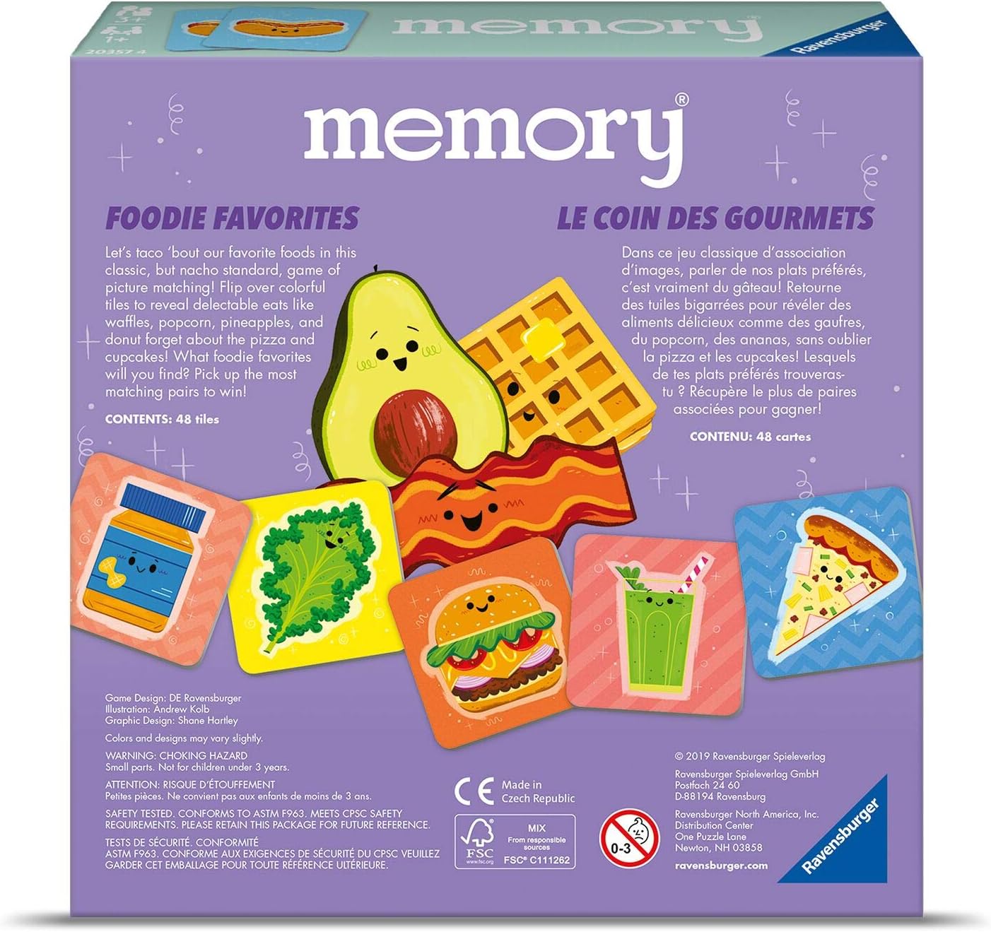 Ravensburger Foodie Favorites Memory Game - Quick & Engaging Matching Game | Enhances Focus & Memory Skills | Fun Food Illustrations | Ideal for Kids and Family Fun
