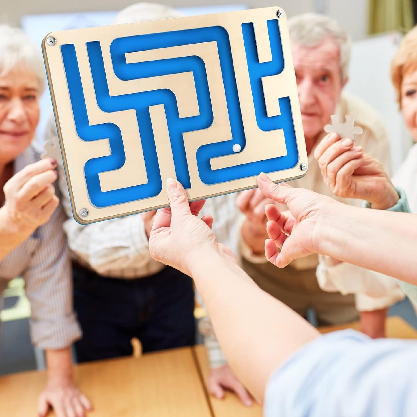 Sintuff 2 Pcs Wooden Maze Circuit Game, Dementia Activities for Seniors Elderly Alzheimers Products Maze Gifts for Alzheimer's Patients, Improving Skills and Coordination, Easy to Hard Levels