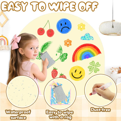8 PCS Magnetic Wall Decals for Kids Magnetic Chalkboard Peel and Stick Magnet Sheets Board Sticker Tangram Puzzle Self Adhesive Contact Paper Dry Erase Blackboard for Playroom Homeschool 15.7"x10.4"