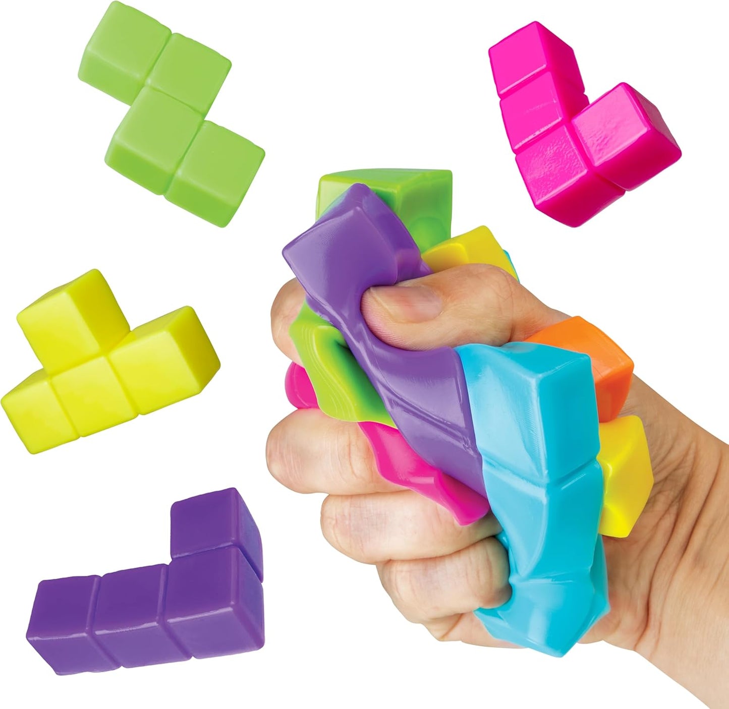 ORB Tabalicious Squish N' Stack Puzzle Cube Squishy Toy - Fun, Cute, TABA Squishies Puzzle Cube with 7 Pull Apart Shapes - Squishy Stress Ball Toys - Kawaii Sensory Fidget Toys for Kids and Adults