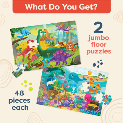 B. toys – Under The Sea Floor Puzzle – Kids Puzzles Jigsaw Puzzles – 48 Pieces Kids Puzzle with Ocean Animals – Educational 24 x 36-Inch Learning Toy for 3+ Years – Colorful Marine Life Adventure-Inch