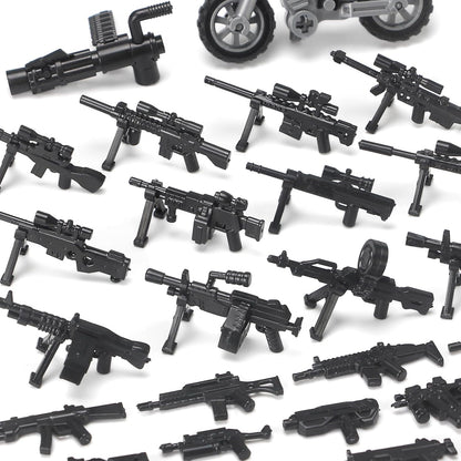 Feleph SWAT Equipment Pack City Army Toy Set for Special Weapons and Tactics Figures, Black Modern Military Bricks Kit Gear Accessories Building Blocks Compatible with Major Brand