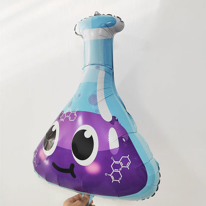 Science Party Decorations for Kids | 4 Pack STEM Foil Balloons with Lab Beaker and Science Icons | Educational Birthday Party Supplies for Classroom and Mad Scientist Theme