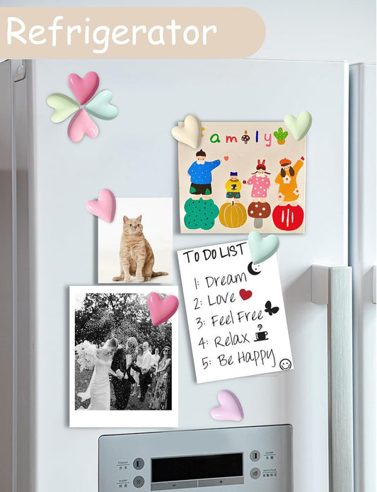 24PCS Colorful Fridge Magnets Cute Love Heart Refrigerator Magnets, Decorative Magnets for Whiteboard Cabinet Locker, Lovely Fun Magnets for Classroom Home Kitchen Office