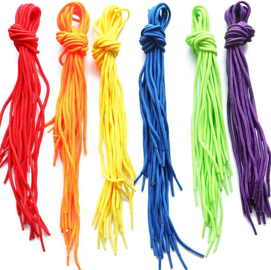 LGEGE 60 Pcs Colored Threading for Beading, Threading Lace Beading Cords Beading String(6 Colors)