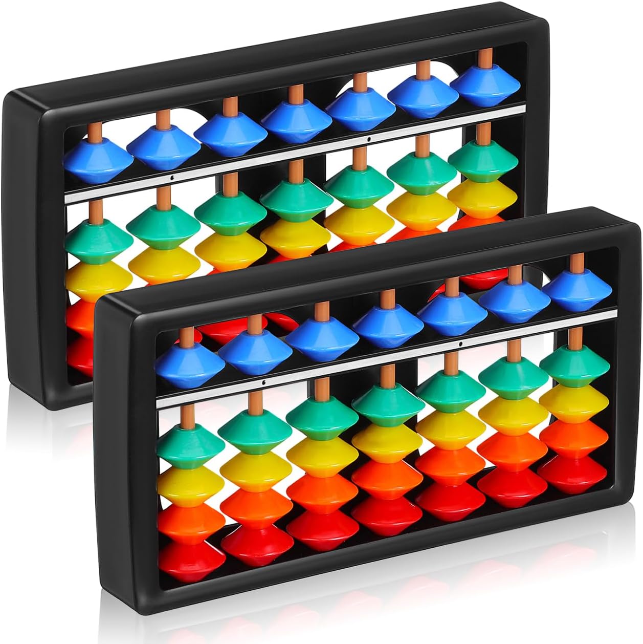 DOITOOL 2pcs Abacus for Kids Math, Mini Abacus 7 Column Soroban, Toddler Math Educational Toy for Preschool Early Development and Mental Arithmetic Training, 4.65x2.36 inches, Plastic