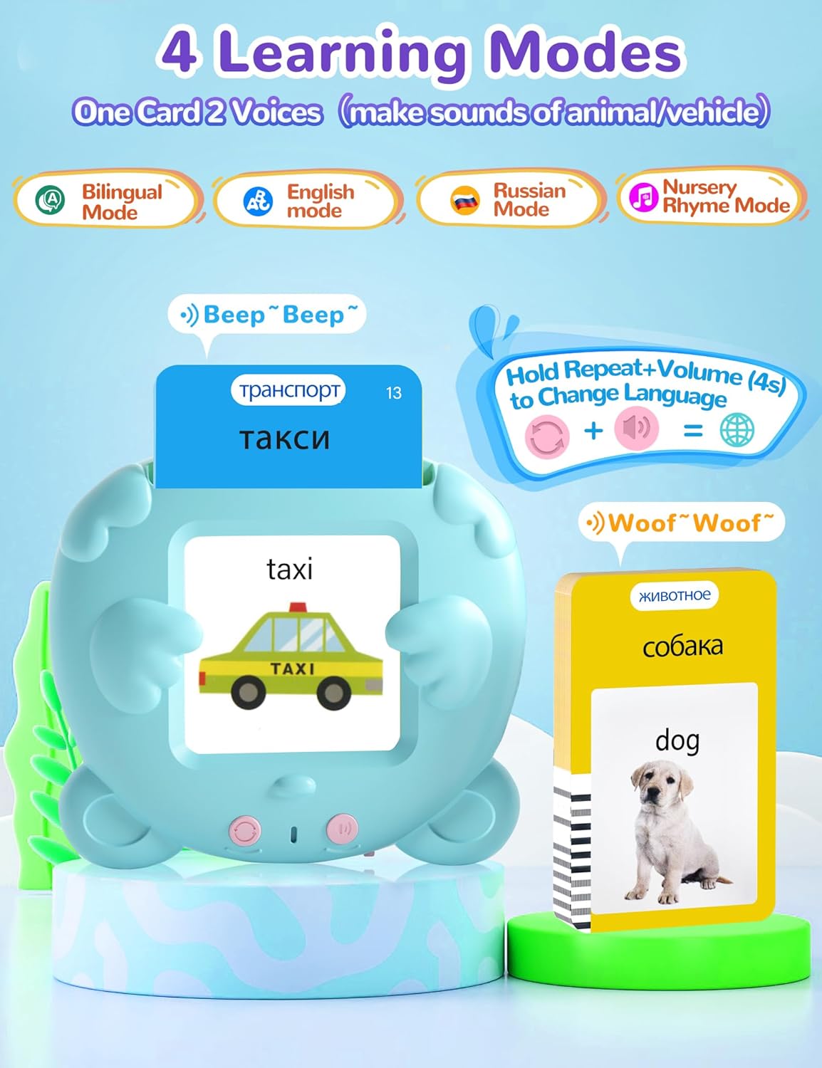 Spanish & English Talking Flash Cards for Toddlers, 510 Sight Words Bilingual Learning Toys for Children, Autism Pocket Speech Therapy Toys, Español Vocabulary Educational Flashcards