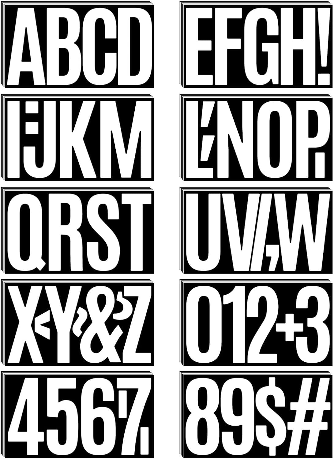480 Pcs Waterproof 3" Vinyl Alphabet & Number Stickers - Self-Adhesive for Mailboxes, Windows, Doors, Signs, Vehicles & More, Black