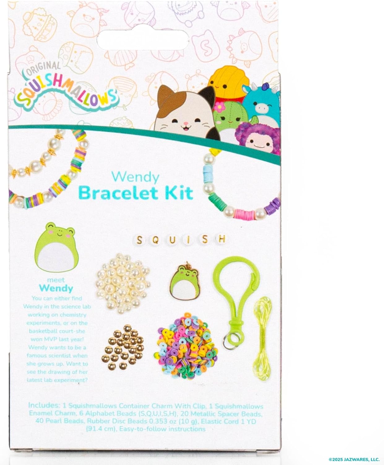 Original Squishmallows Archie The Axolotl Bracelet Kit, Friendship Bracelet Kit, Charm Bracelet Making Kit, Gifts for Girls, Squishmallows for Boys, Craft Kits