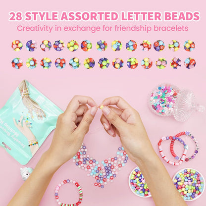 ARTDOT 800 Pieces Assortment Letter Beads for Friendship Bracelets Making Kit, 28 Styles Jewelry Making Supplies Alphabet Beads Set Preppy Crafts Art