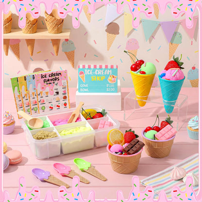 Thenshop Summer Aloha Juice Bar Sensory Bin Lemonade Stand Summer Sensory Bin Filler Sandbox Play Sand Kit Juice Stand Education Activities DIY Making Kit for Play Gift Sorting Counting Training