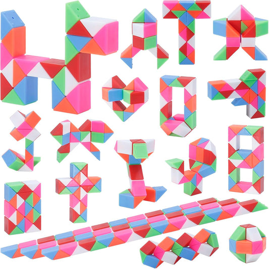 Mini Fidget Snake Cube Toys 30PCS Party Favors Bulk-Goodie Bag Stocking Stuffers for Kids, Treasure Box Toys for Classroom Reward, Quiet Sensory Travel Toy for Ages 4-8, Gift for Kids Birthday