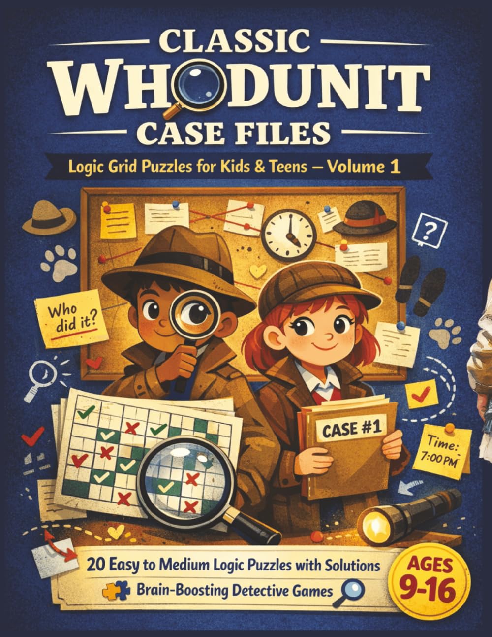 Classic Whodunit Case Files Logic Grid Puzzles for Kids & Teens – Volume 1: 20 Easy to Medium Logic Puzzles with Solutions | Brain-Boosting Detective ... Logic Grid Mystery Puzzles for Kids & Teens)