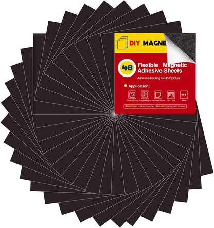 Adhesive Magnetic Sheets for Letter Size 8.5x11 (Pack of 8),Magnet Sheets with Self-Stick Adhesive for Home/Classroom/Office,Easy Cut DIY Paper Craft Magnet