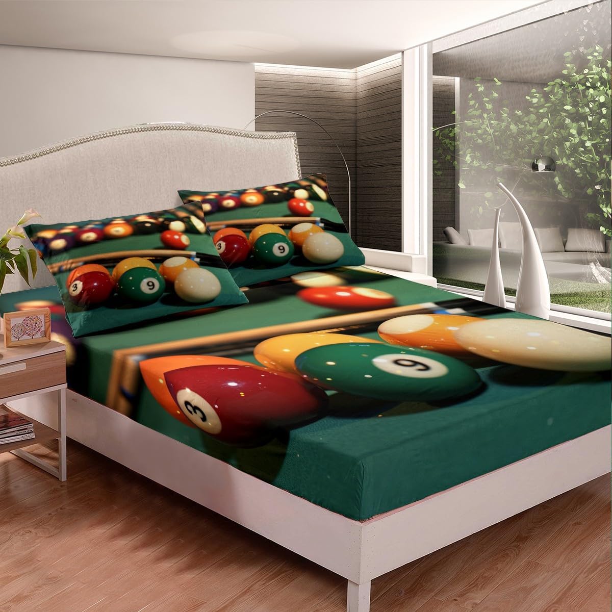 Drum Kit Fitted Sheet,Full Size Rock Music Collections Musical Instruments Theme,Soft Decorative Fabric Bedding Deep Pocket for Children Teens Young Boys Girls,with 2 Pillowcases