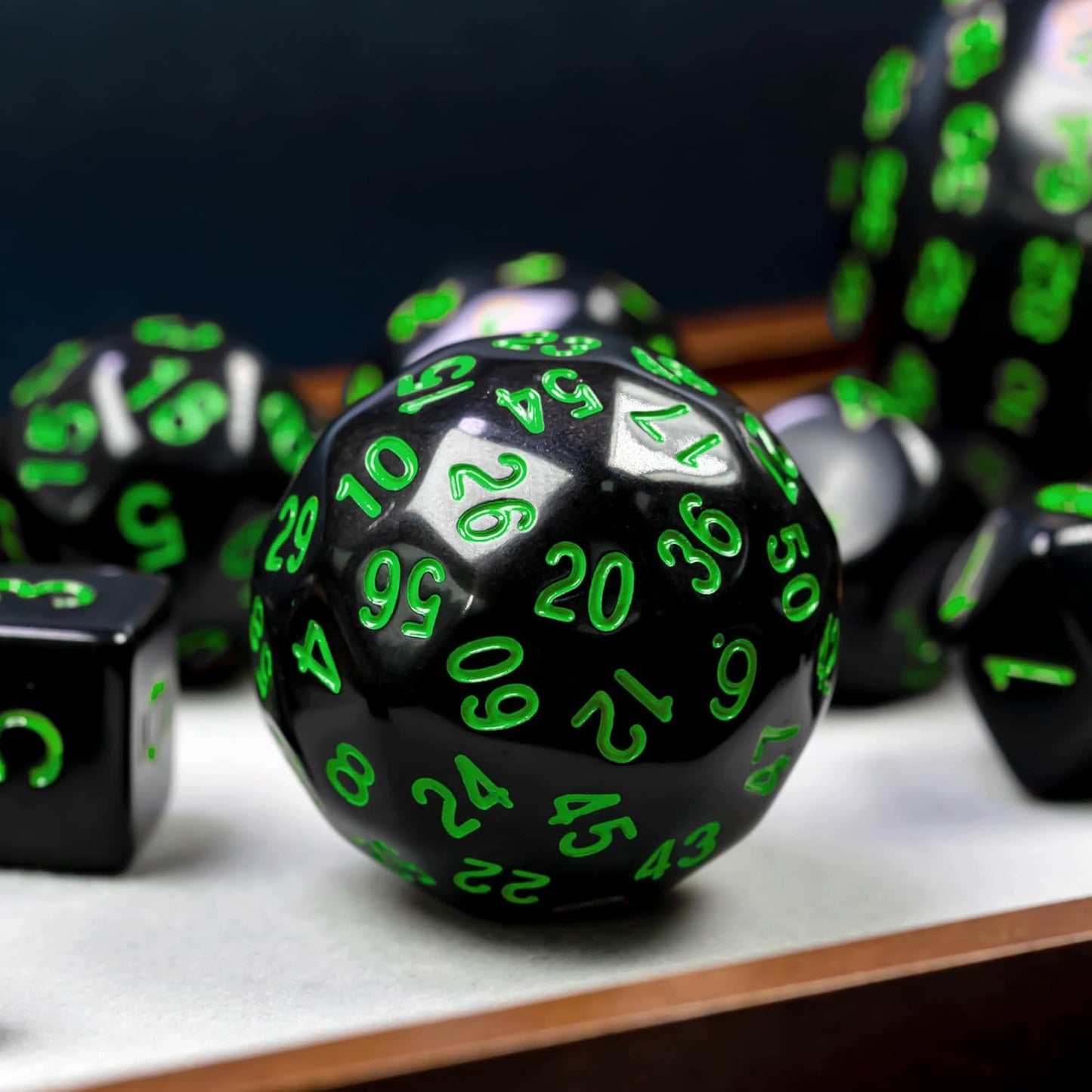 15 Pieces Complete Polyhedral DND Dice Set D3-D100 Spherical D&D Dice Set with Dragon Eye Dice Bag, D100 Dice for RPG Table Games(Black w/Purple Numbers)