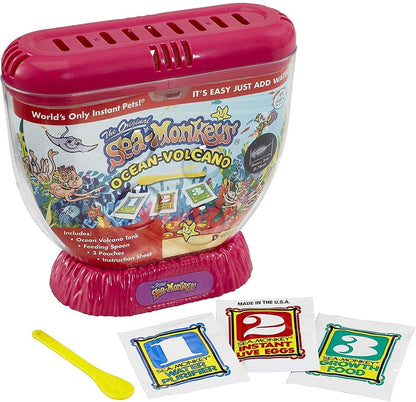 The Original Sea Monkeys Ocean Volcano | Includes Eggs, Food, Water Purifier, and Sea Monkey Tank | Discover Sea Creatures with This Grow Your Own Pet Science Toy for Kids | Random Colour Supplied