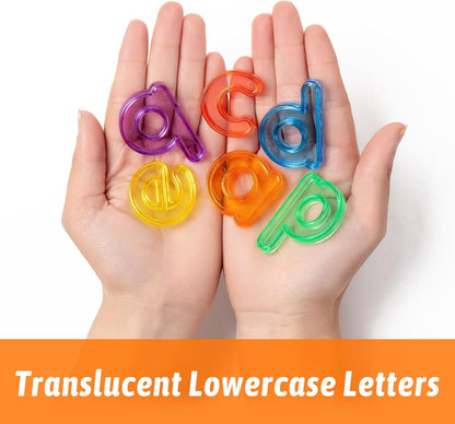 52 Pcs Plastic Capital Letters – 2 Sets of Capital Letters - Perfect Light Table Manipulatives for Early Learning and Play