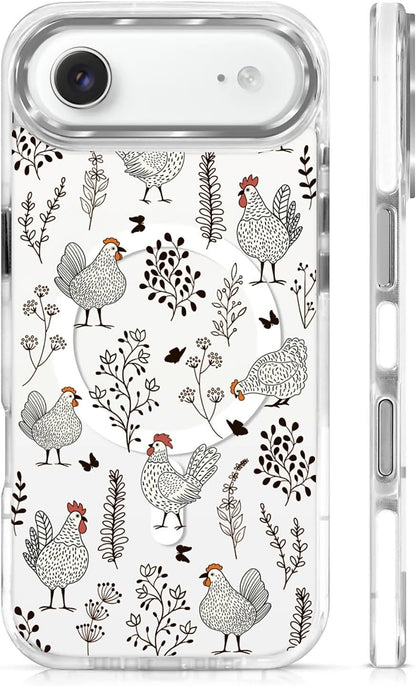 for iPhone 17 Pro Max Case [Compatible with Magsafe],Girls Women Clear Magnetic Case Silicone Shockproof Protective Cover with Pattern Colorful Motivational Letters