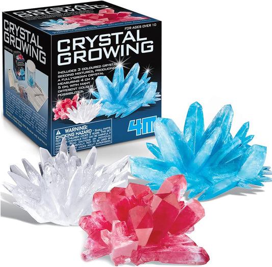 4M 7 Crystal Growing Science Experimental Kit with Display Cases - Easy DIY STEM Toy Lab Experiment Specimens, Educational Gift for Kids, Teens, Boys & Girls