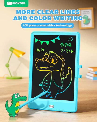 KOKODI LCD Writing Tablet 8.5-Inch Colorful Doodle Board, Electronic Drawing Tablet Drawing Pad for Kids, Educational and Learning Kids Toys Gifts for 3 4 5 6 7 8 Year Old Boys and Girls(Blue)