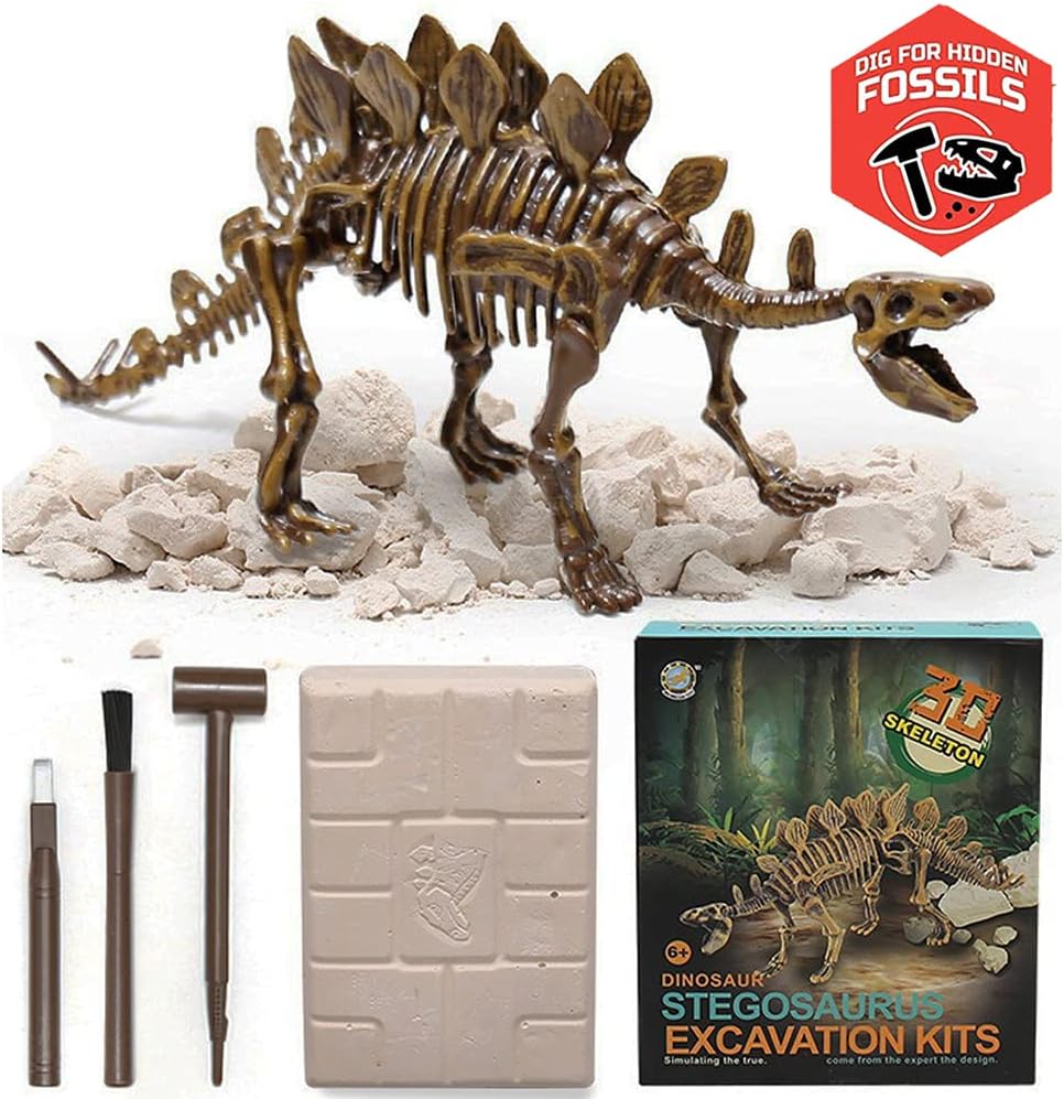 Dig & Discover Dino Tyrannosaurus Rex Dinosaur Skeleton 3D Fossil Bones Excavation, Science Educational Toy Kit for Kids, Children