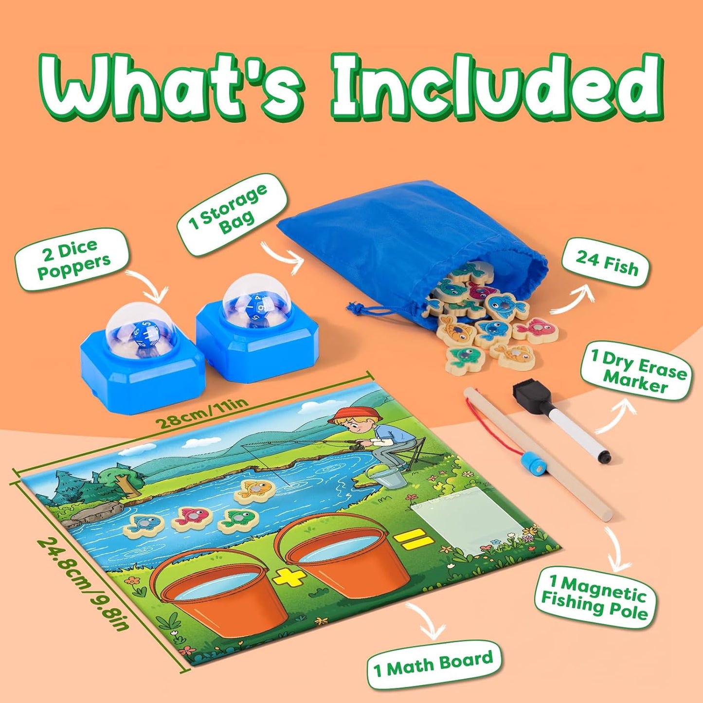 Math Board Games for Kids with Dice Poppers, Math Manipulatives Kindergarten Preschool Math Games Counters Toys, Addition and Subtraction Dice Games Homeschool Supplies Classroom Must Haves