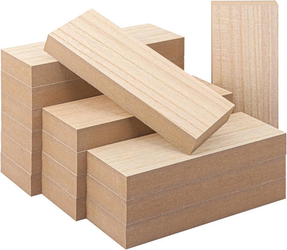 10 Pack Unfinished MDF Wood Rectangle Blocks, 3 x 10 Inch Wooden Blocks for Crafts, DIY Projects, and Custom Decor