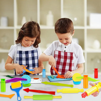 LCY WEDSHI Dough Tool Set, 9 Pcs Dough Tools Sets for Kids Ages 4-8, Dough Accessories Includes Cutters Roller, Rolling Pins, Safety Scissors, Plastic Knife, Plastic Rollers