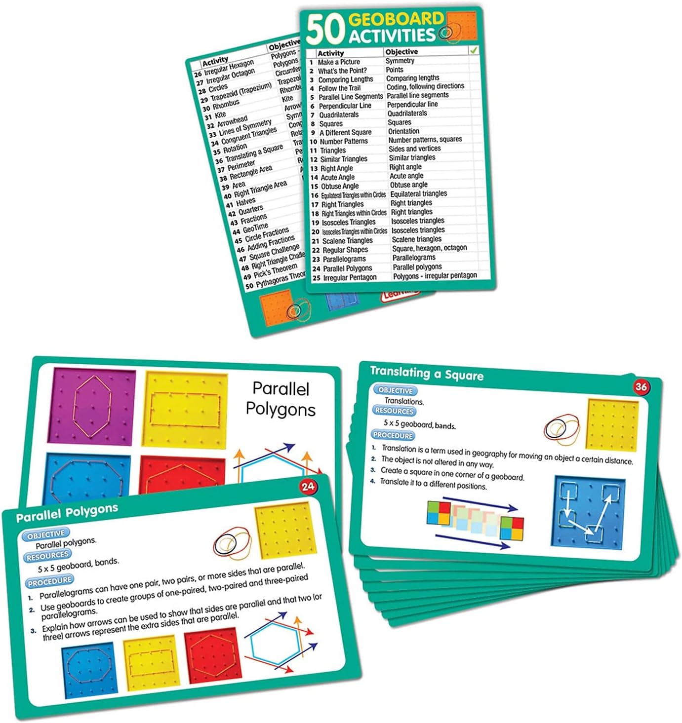 Junior Learning JL342 50 Geoboard Activities, Multi Medium