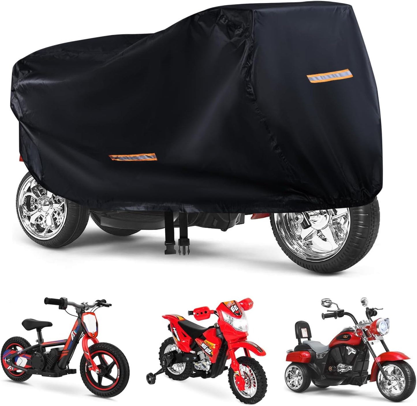 Kids Ride On Car Cover 2PCS,Large Power Wheels Cover Waterproof,Heavy Duty 420D Universal Toy Car Cover for Power Wheels Jeep & Toddler Electric Vehicles,All Season Protection,with 3 Reflective Strips