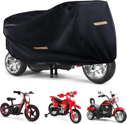 Kids Ride On Car Cover 2PCS,Large Power Wheels Cover Waterproof,Heavy Duty 420D Universal Toy Car Cover for Power Wheels Jeep & Toddler Electric Vehicles,All Season Protection,with 3 Reflective Strips