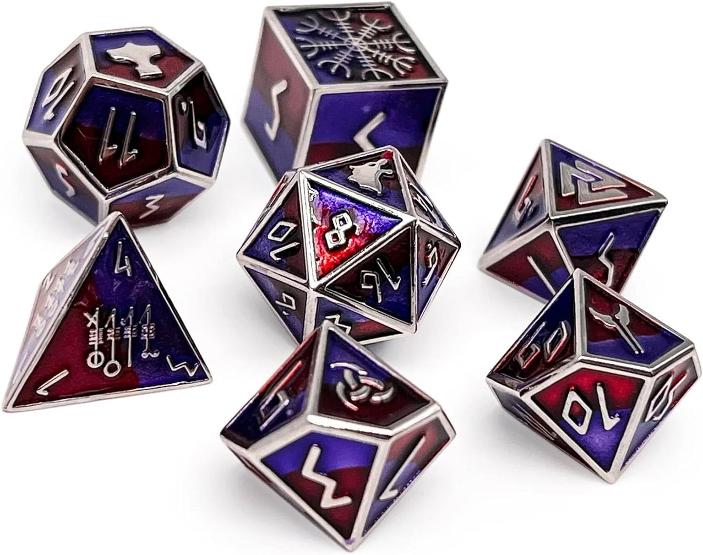 Norse Foundry Set of 7 Banshee Wail Norse Series Full Metal Polyhedral Dice RPG Math Games DND Pathfinder