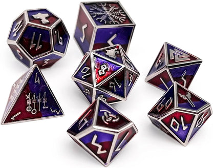 Norse Foundry Set of 7 Banshee Wail Norse Series Full Metal Polyhedral Dice RPG Math Games DND Pathfinder