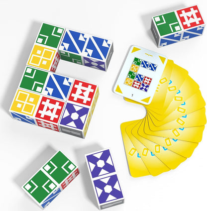 BBnote Family Matching Game for Kids & Adults, Block Puzzle Board Games for Boys & Girls Ages 6-8 8-12, 2+ Player Card Puzzles for Children 6+ Year Olds