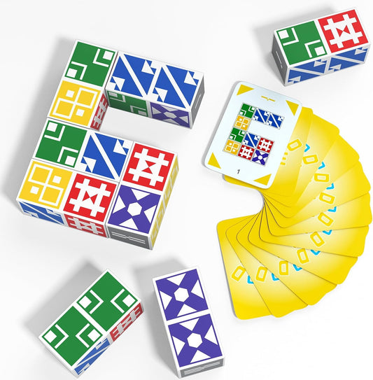 BBnote Family Matching Game for Kids & Adults, Block Puzzle Board Games for Boys & Girls Ages 6-8 8-12, 2+ Player Card Puzzles for Children 6+ Year Olds